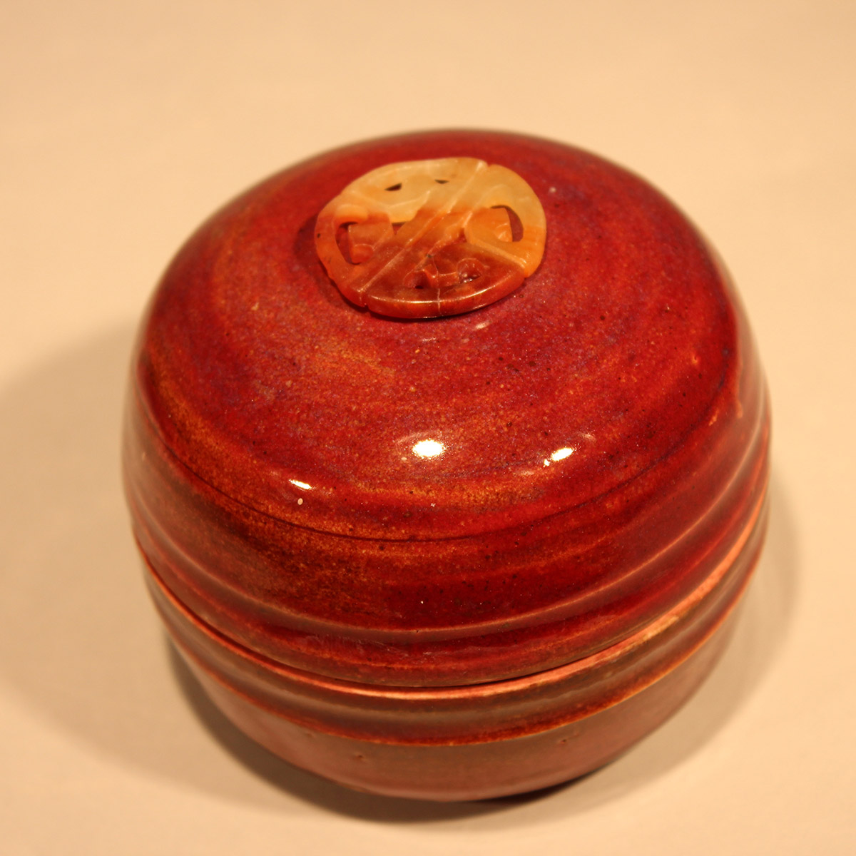Red Jewelry Boxwith Asian Design Disk