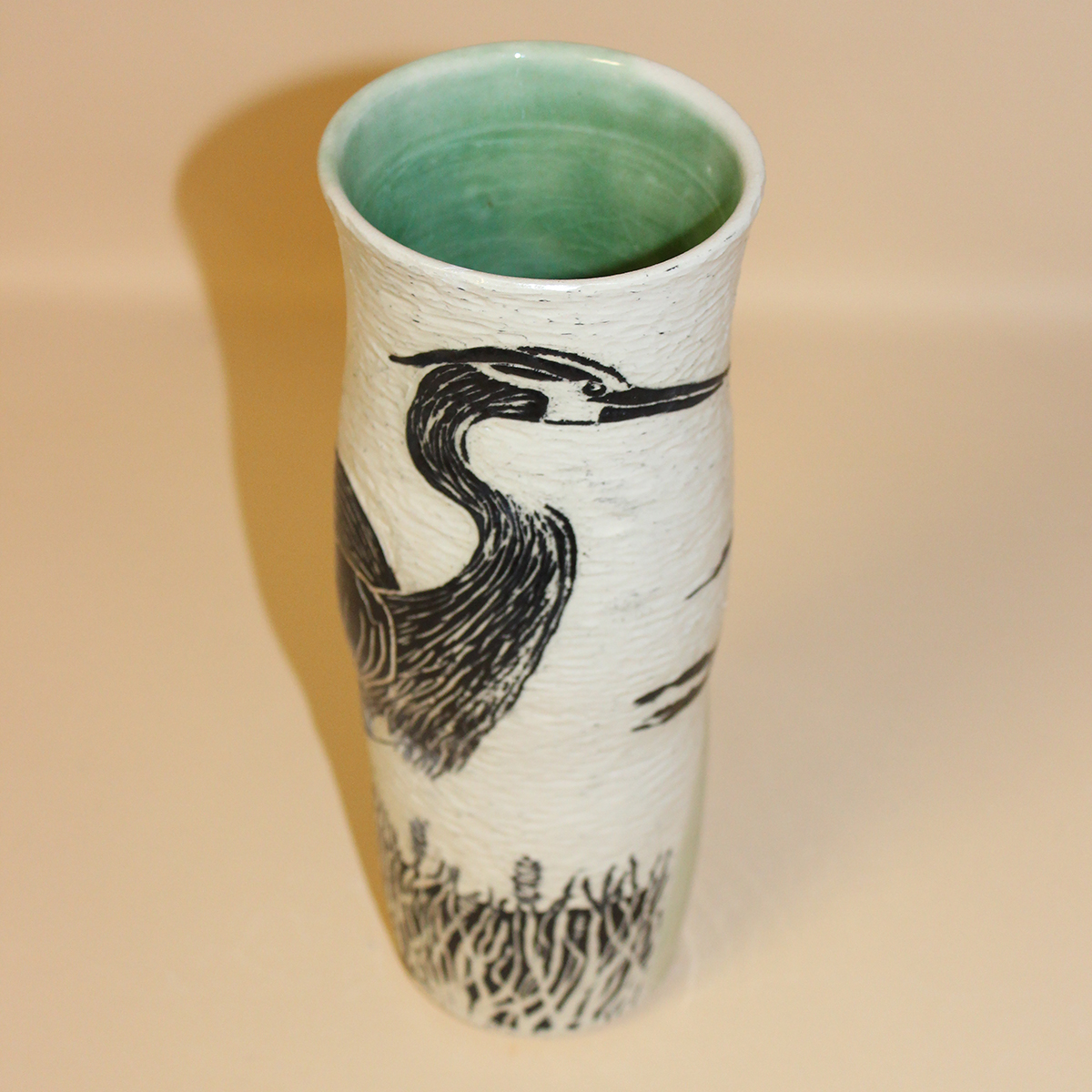 Vase: Heron Fishing